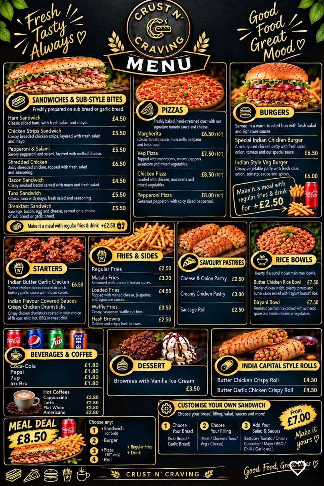Crust n’ Craving original takeaway menu